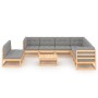 Garden furniture set 10 pieces and cushions solid pine wood by vidaXL, Garden sets - Ref: Foro24-3076909, Price: 921,05 €, Di...