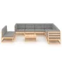 Garden furniture set 10 pieces and cushions solid pine wood by vidaXL, Garden sets - Ref: Foro24-3076909, Price: 907,65 €, Di...