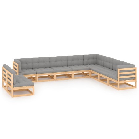 Garden furniture set 10 pieces and cushions solid pine wood by vidaXL, Garden sets - Ref: Foro24-3076914, Price: 975,77 €, Di...
