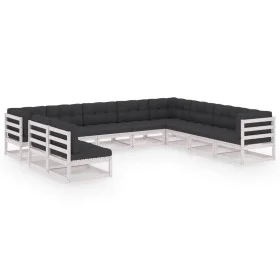 Garden furniture set, 10 pieces with white pine wood cushions. by vidaXL, Garden sets - Ref: Foro24-3076915, Price: 1,00 €, D...