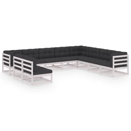 Garden furniture set, 10 pieces with white pine wood cushions. by vidaXL, Garden sets - Ref: Foro24-3076915, Price: 1,00 €, D...