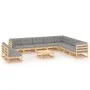 Gartenmöbel-Set 11-teilig und Kissen aus massivem Kiefernholz von vidaXL, Gartensets - Ref: Foro24-3076919, Preis: 1,00 €, Ra...