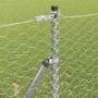 Reja con postes Plateado 1.2 x 50 m Acero recubierto de PVC