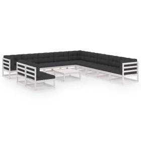12-piece garden furniture set with white pine wood cushions by vidaXL, Garden sets - Ref: Foro24-3076930, Price: 1,00 €, Disc...