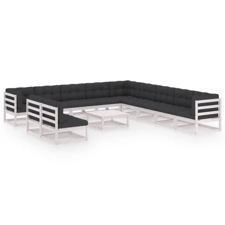 12-piece garden furniture set with white pine wood cushions by vidaXL, Garden sets - Ref: Foro24-3076930, Price: 1,00 €, Disc...