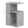 Mesa auxiliar de madera contrachapada gris hormigón 36x30x56 cm de vidaXL, Mesas auxiliares - Ref: Foro24-802997, Precio: 29,...