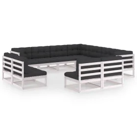 11-piece garden furniture set with white pine wood cushions by vidaXL, Garden sets - Ref: Foro24-3076935, Price: 1,00 €, Disc...