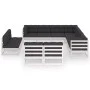 11-piece garden furniture set with white pine wood cushions by vidaXL, Garden sets - Ref: Foro24-3076935, Price: 1,00 €, Disc...