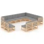 Juego de muebles de jardín 12 pzas y cojines madera maciza pino de vidaXL, Conjuntos de jardín - Ref: Foro24-3076944, Precio:...