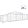 Gabion baskets 11 pcs arch shape iron 200x30x40/60 cm by vidaXL, Pots and planters - Ref: Foro24-3145376, Price: 562,37 €, Di...