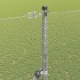 Reja con postes Plateado 1.5 x 50 m Acero recubierto de PVC