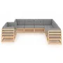 Garden furniture set 9 pieces and cushions solid pine wood by vidaXL, Garden sets - Ref: Foro24-3076964, Price: 884,85 €, Dis...