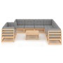 10-teiliges Gartenmöbel-Set und Kissen aus massivem Zirbenholz von vidaXL, Gartensets - Ref: Foro24-3076969, Preis: 904,51 €,...