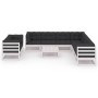 10-teiliges Gartenmöbel-Set mit Kissen aus weißem Kiefernholz von vidaXL, Gartensets - Ref: Foro24-3076970, Preis: 928,31 €, ...