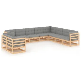 10-piece garden furniture set with solid pine wood cushions by vidaXL, Garden sets - Ref: Foro24-3076974, Price: 942,08 €, Di...