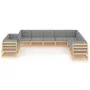 10-teiliges Gartenmöbel-Set und Kissen aus massivem Zirbenholz von vidaXL, Gartensets - Ref: Foro24-3076974, Preis: 942,08 €,...