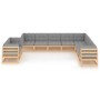 10-teiliges Gartenmöbel-Set und Kissen aus massivem Zirbenholz von vidaXL, Gartensets - Ref: Foro24-3076974, Preis: 956,54 €,...