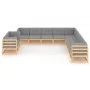 Gartenmöbel-Set 11-teilig und Kissen aus massivem Kiefernholz von vidaXL, Gartensets - Ref: Foro24-3076984, Preis: 1,00 €, Ra...