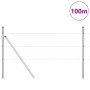 Reja con postes Plateado 0.5 x 100 m Acero recubierto de PVC