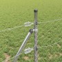 Reja con postes Plateado 0.5 x 100 m Acero recubierto de PVC
