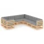 Gartenmöbel 8-teilig und Kissen aus massivem Kiefernholz von vidaXL, Gartensets - Ref: Foro24-3077024, Preis: 786,48 €, Rabat...