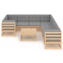 Gartenmöbel-Set 9-teilig und Kissen aus massivem Kiefernholz von vidaXL, Gartensets - Ref: Foro24-3077029, Preis: 849,94 €, R...