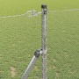 Reja con postes Plateado 1 x 100 m Acero recubierto de PVC