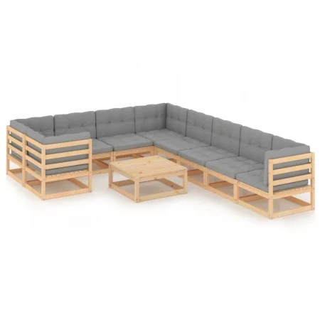 Garden furniture set 10 pieces and cushions solid pine wood by vidaXL, Garden sets - Ref: Foro24-3077039, Price: 877,55 €, Di...