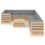 Gartenmöbel-Set 10-teilig und Kissen aus massivem Kiefernholz von vidaXL, Gartensets - Ref: Foro24-3077039, Preis: 891,10 €, ...