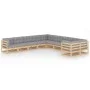 10-teiliges Gartenmöbel-Set und Kissen aus massivem Zirbenholz von vidaXL, Gartensets - Ref: Foro24-3077054, Preis: 961,60 €,...