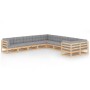 10-teiliges Gartenmöbel-Set und Kissen aus massivem Zirbenholz von vidaXL, Gartensets - Ref: Foro24-3077054, Preis: 978,37 €,...