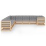 10-teiliges Gartenmöbel-Set und Kissen aus massivem Zirbenholz von vidaXL, Gartensets - Ref: Foro24-3077054, Preis: 978,37 €,...