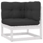 Set de muebles de jardín 10 pzas con cojines madera pino blanco de vidaXL, Conjuntos de jardín - Ref: Foro24-3077055, Precio:...