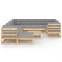 Muebles de jardín 12 pzas con cojines de madera de pino maciza de vidaXL, Conjuntos de jardín - Ref: Foro24-3077089, Precio: ...