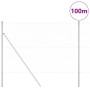 Reja con postes Plateado 1.6 x 100 m Acero recubierto de PVC