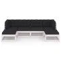 6-piece garden furniture set with solid white pine wood cushions by vidaXL, Garden sets - Ref: Foro24-3077115, Price: 491,79 ...