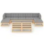 Gartenmöbel-Set 9-teilig und Kissen aus massivem Kiefernholz von vidaXL, Gartensets - Ref: Foro24-3077134, Preis: 822,63 €, R...