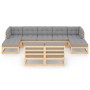 Gartenmöbel-Set 9-teilig und Kissen aus massivem Kiefernholz von vidaXL, Gartensets - Ref: Foro24-3077134, Preis: 834,86 €, R...