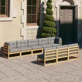 Garden furniture 8 pieces and cushions solid pine wood by vidaXL, Garden sets - Ref: Foro24-3077144, Price: 811,18 €, Discoun...