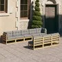 Muebles de jardín 8 pzas y cojines madera maciza pino de vidaXL, Conjuntos de jardín - Ref: Foro24-3077144, Precio: 812,67 €,...