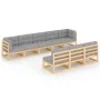 Garden furniture 8 pieces and cushions solid pine wood by vidaXL, Garden sets - Ref: Foro24-3077144, Price: 811,14 €, Discoun...