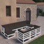 10-piece garden furniture set with white pine wood cushions by vidaXL, Garden sets - Ref: Foro24-3077165, Price: 929,12 €, Di...