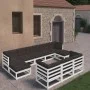 10-teiliges Gartenmöbel-Set mit Kissen aus weißem Kiefernholz von vidaXL, Gartensets - Ref: Foro24-3077165, Preis: 913,30 €, ...