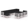 10-piece garden furniture set with white pine wood cushions by vidaXL, Garden sets - Ref: Foro24-3077165, Price: 929,12 €, Di...