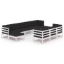 10-teiliges Gartenmöbel-Set mit Kissen aus weißem Kiefernholz von vidaXL, Gartensets - Ref: Foro24-3077165, Preis: 913,30 €, ...