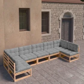 Garden furniture set 7 pieces and cushions solid pine wood by vidaXL, Garden sets - Ref: Foro24-3077184, Price: 652,27 €, Dis...