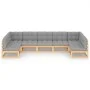 Garden furniture set 7 pieces and cushions solid pine wood by vidaXL, Garden sets - Ref: Foro24-3077184, Price: 653,11 €, Dis...
