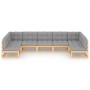 Gartenmöbel-Set 7-teilig und Kissen aus massivem Kiefernholz von vidaXL, Gartensets - Ref: Foro24-3077184, Preis: 661,36 €, R...