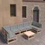 Garden furniture 8 pieces and cushions solid pine wood by vidaXL, Garden sets - Ref: Foro24-3077189, Price: 716,44 €, Discoun...