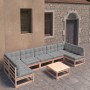 Gartenmöbel 8-teilig und Kissen aus massivem Kiefernholz von vidaXL, Gartensets - Ref: Foro24-3077189, Preis: 727,39 €, Rabat...